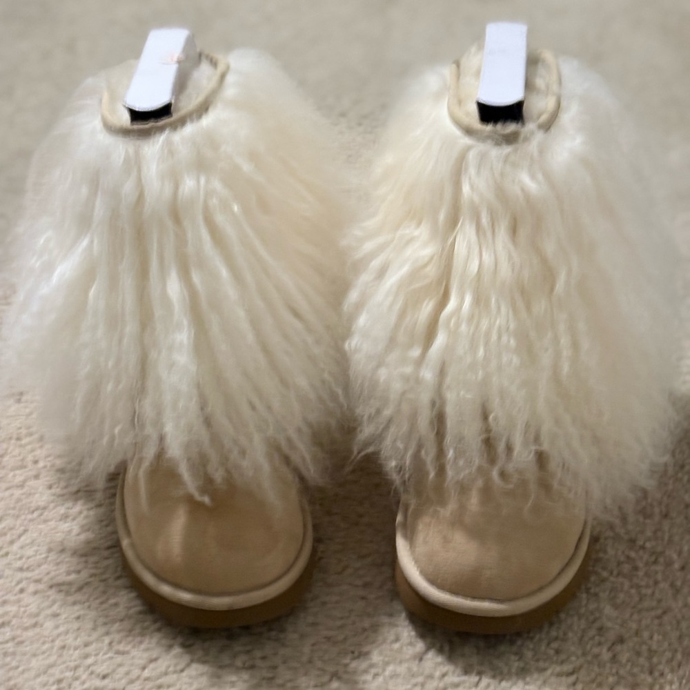 Custom Real Mongolian Fur UGG Boots Size 8